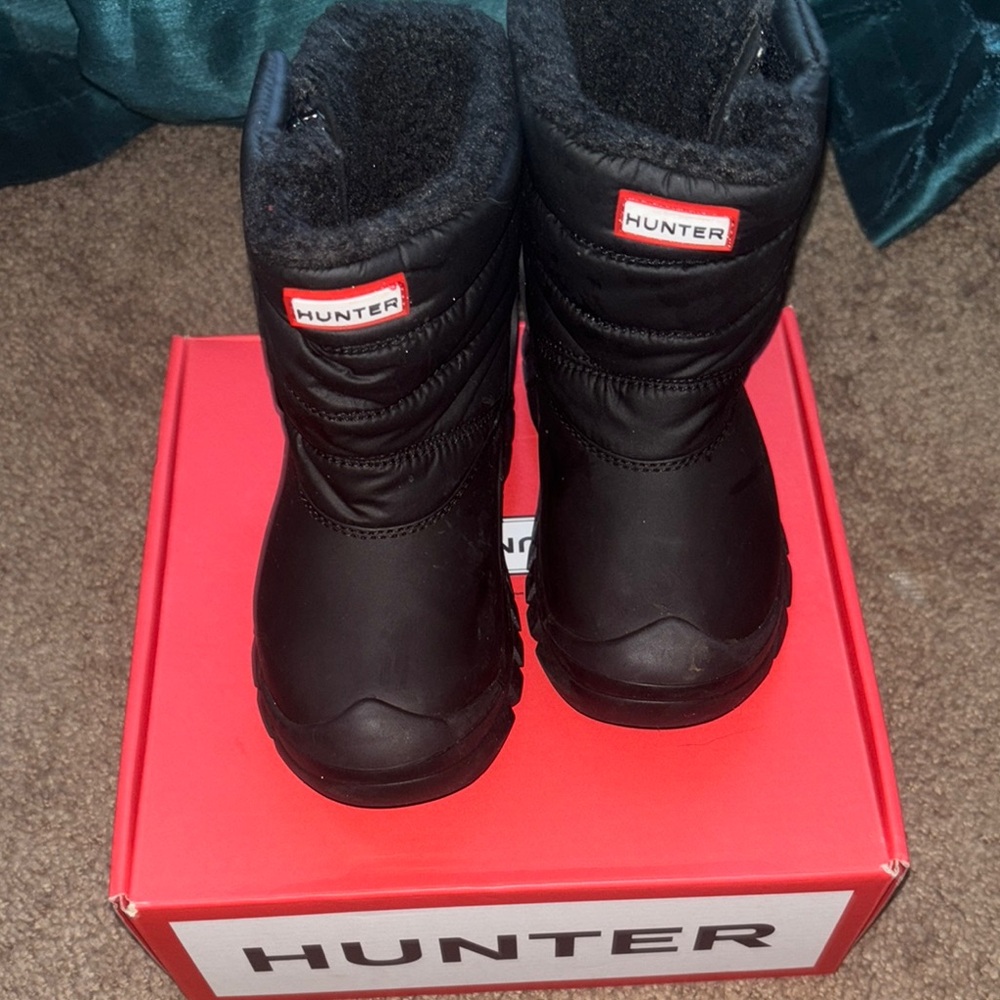 Hunter Kids Black Snow Boots